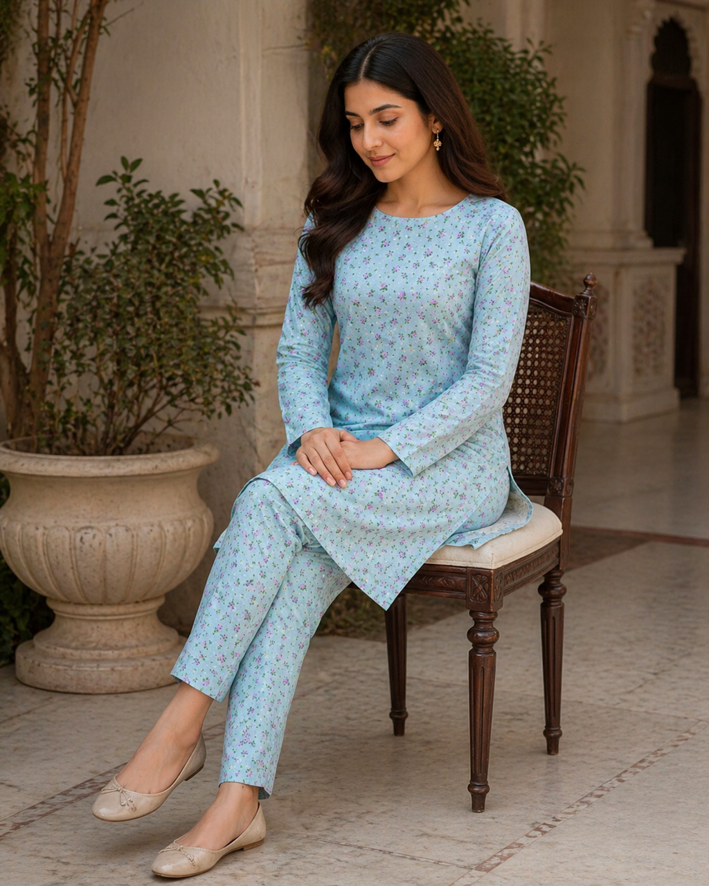 2PC Camric Cotton Suit – Imported Thailand (Unstitched)