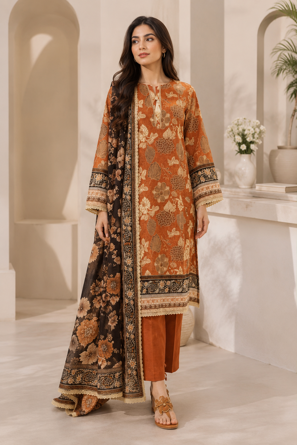 Elaya Premium 3 Piece Unstitched Lawn Suit