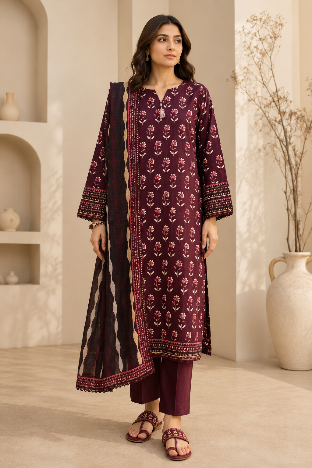 Elaya Premium 3 Piece Unstitched Lawn Suit