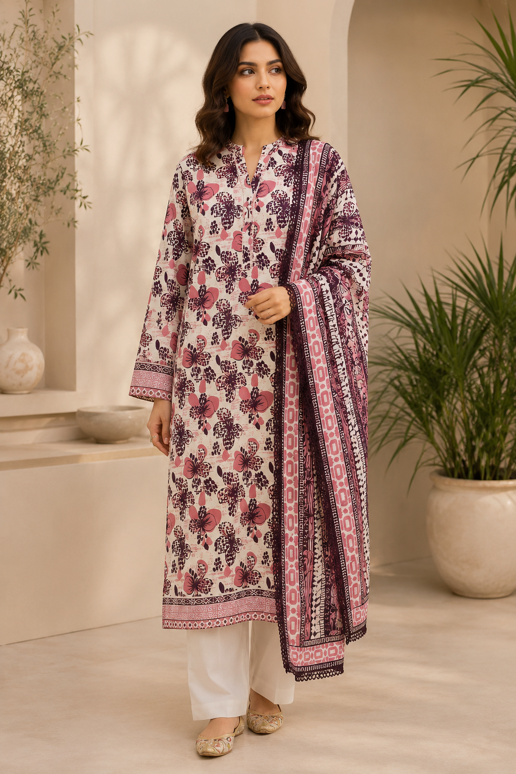 Elaya Premium 3 Piece Unstitched Lawn Suit