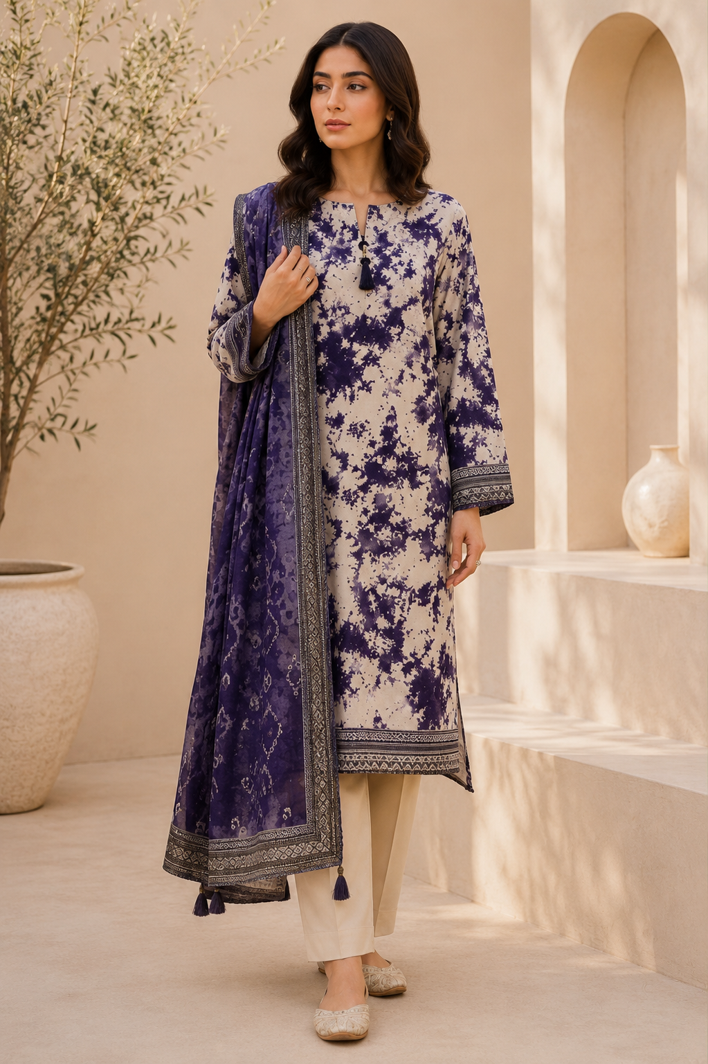 Elaya Premium 3 Piece Unstitched Lawn Suit