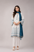 J. Elegant Printed Lawn 3PC Suit
