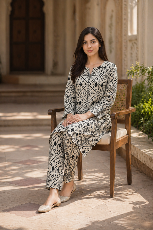 2PC Camric Cotton Suit – Imported Thailand (Unstitched)