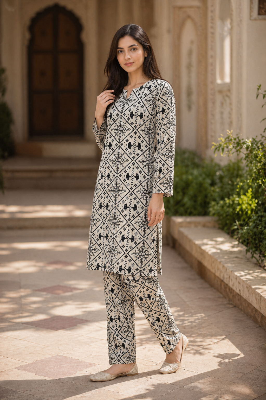 2PC Camric Cotton Suit – Imported Thailand (Unstitched)