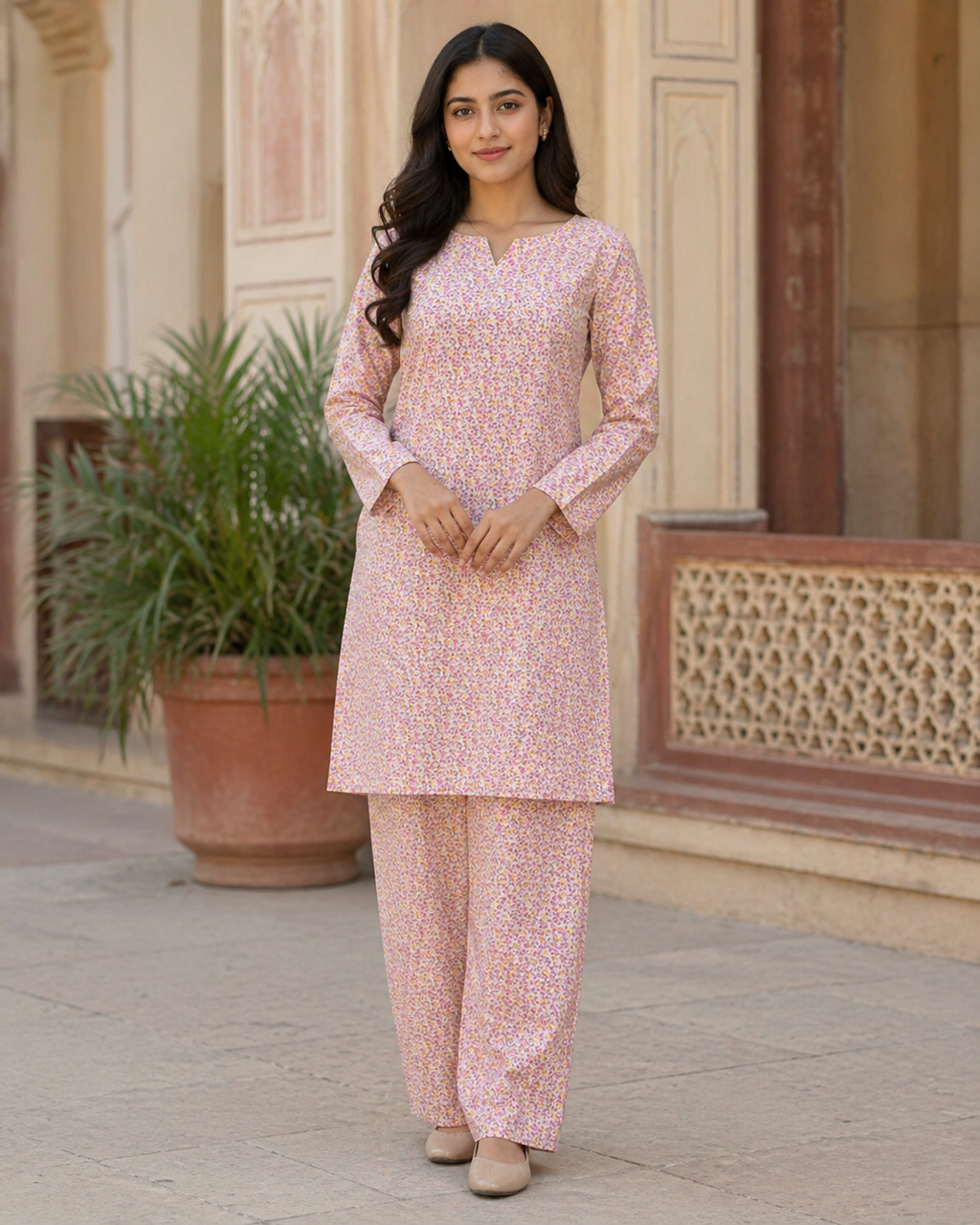 2PC Camric Cotton Suit – Imported Thailand (Unstitched)