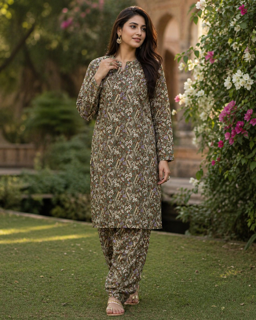 2PC Camric Cotton Suit – Imported Thailand (Unstitched)
