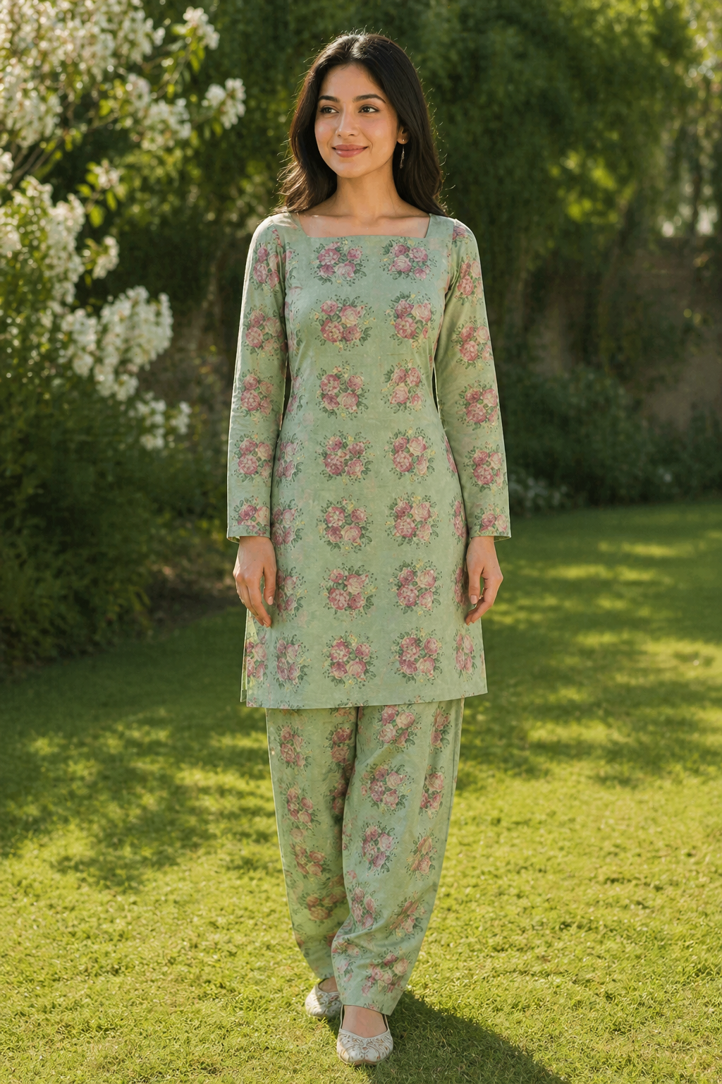 2PC ETHNC Lawn Suit – Imported(Unstitched)