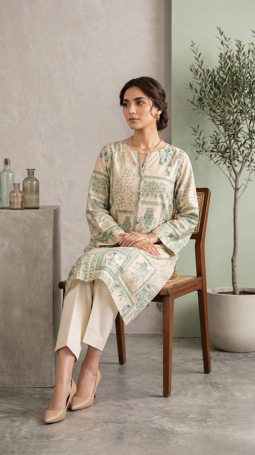 2PC ETHNC Lawn Suit – Imported(Unstitched)
