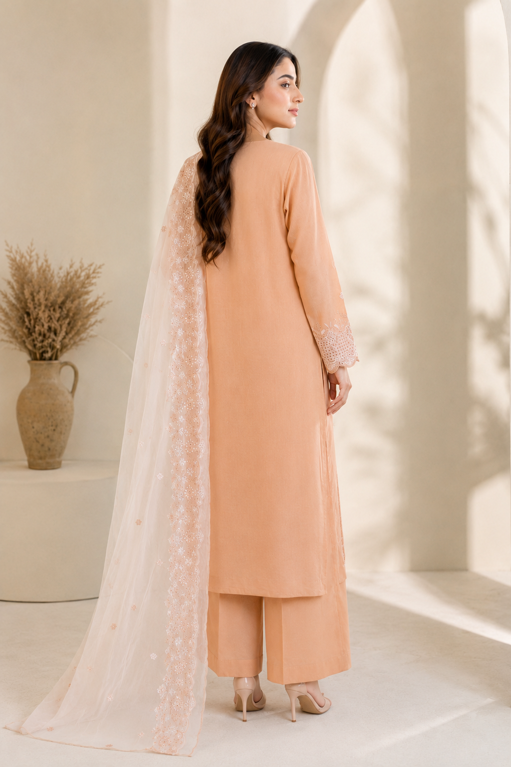 Edenrobe Premium Embroidered 3 Piece