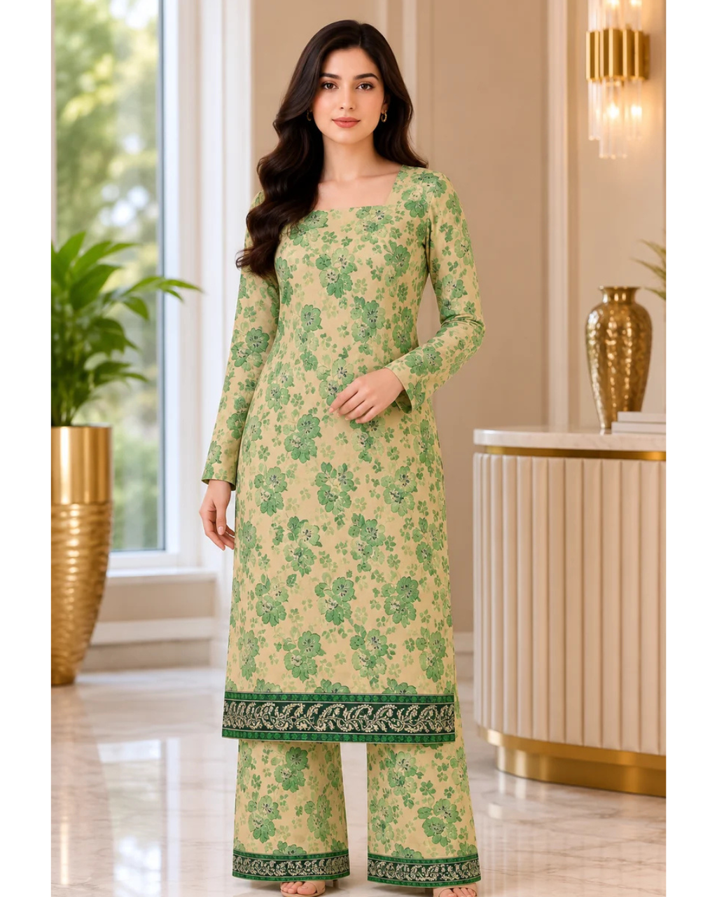 2 Piece suit Printed Border