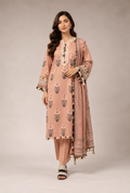 J. Elegant Printed Lawn 3PC Suit
