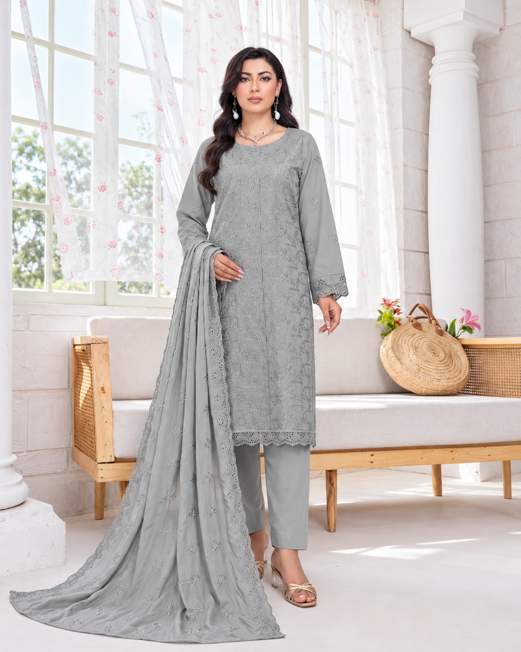 Embroidered 3- piece suit