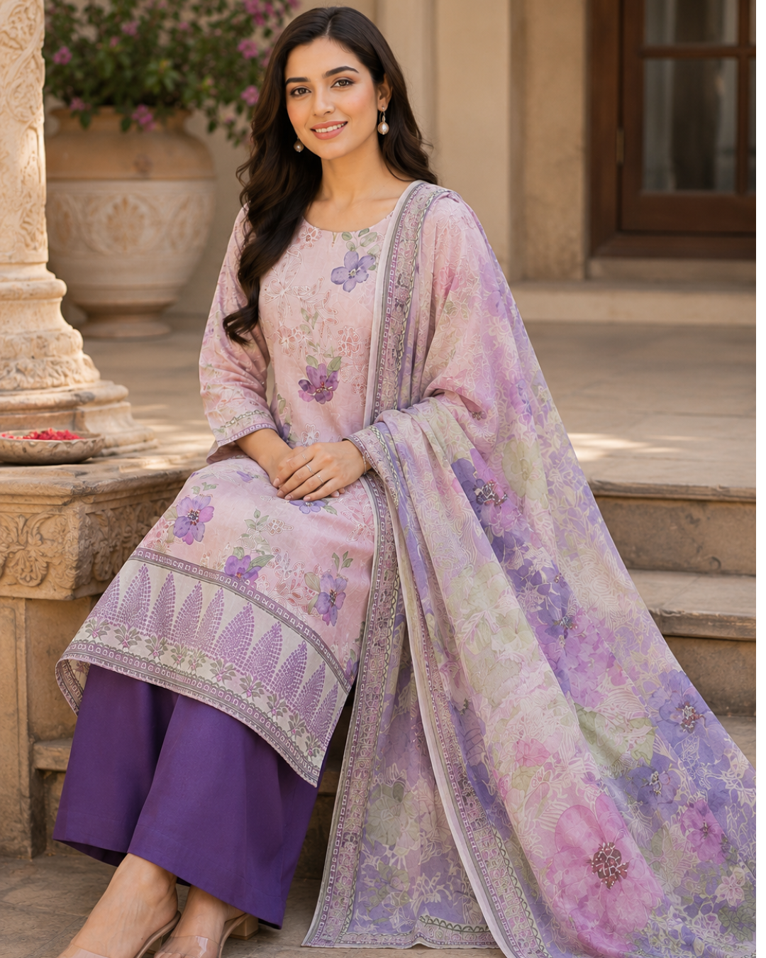Printed Lawn Unstitched 3 Piece Suit