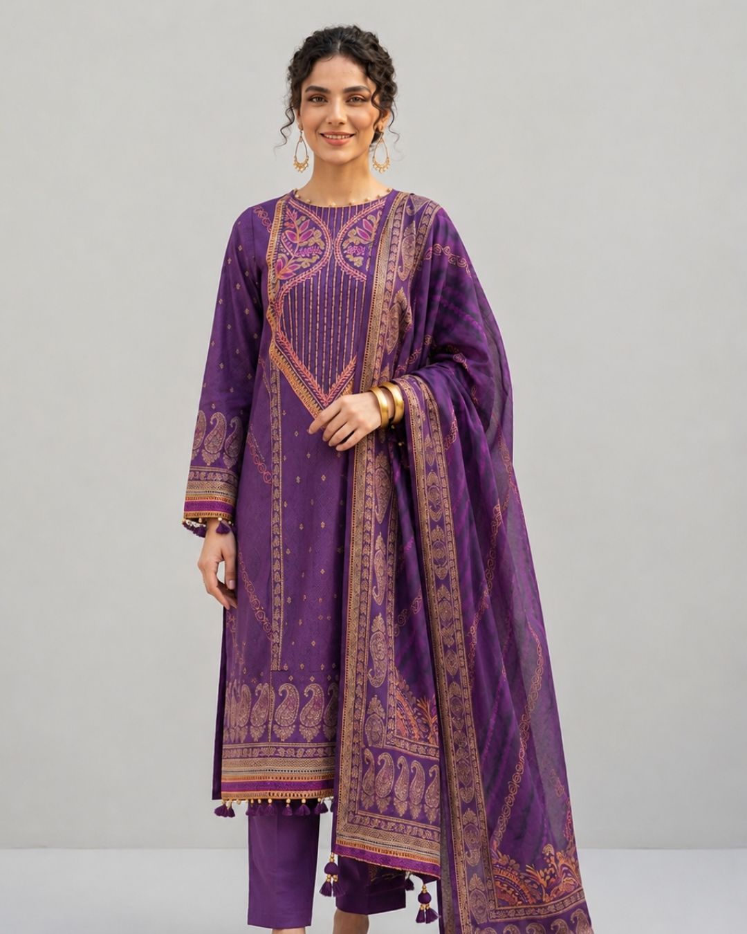 3 Piece - Digital Printed Suit -