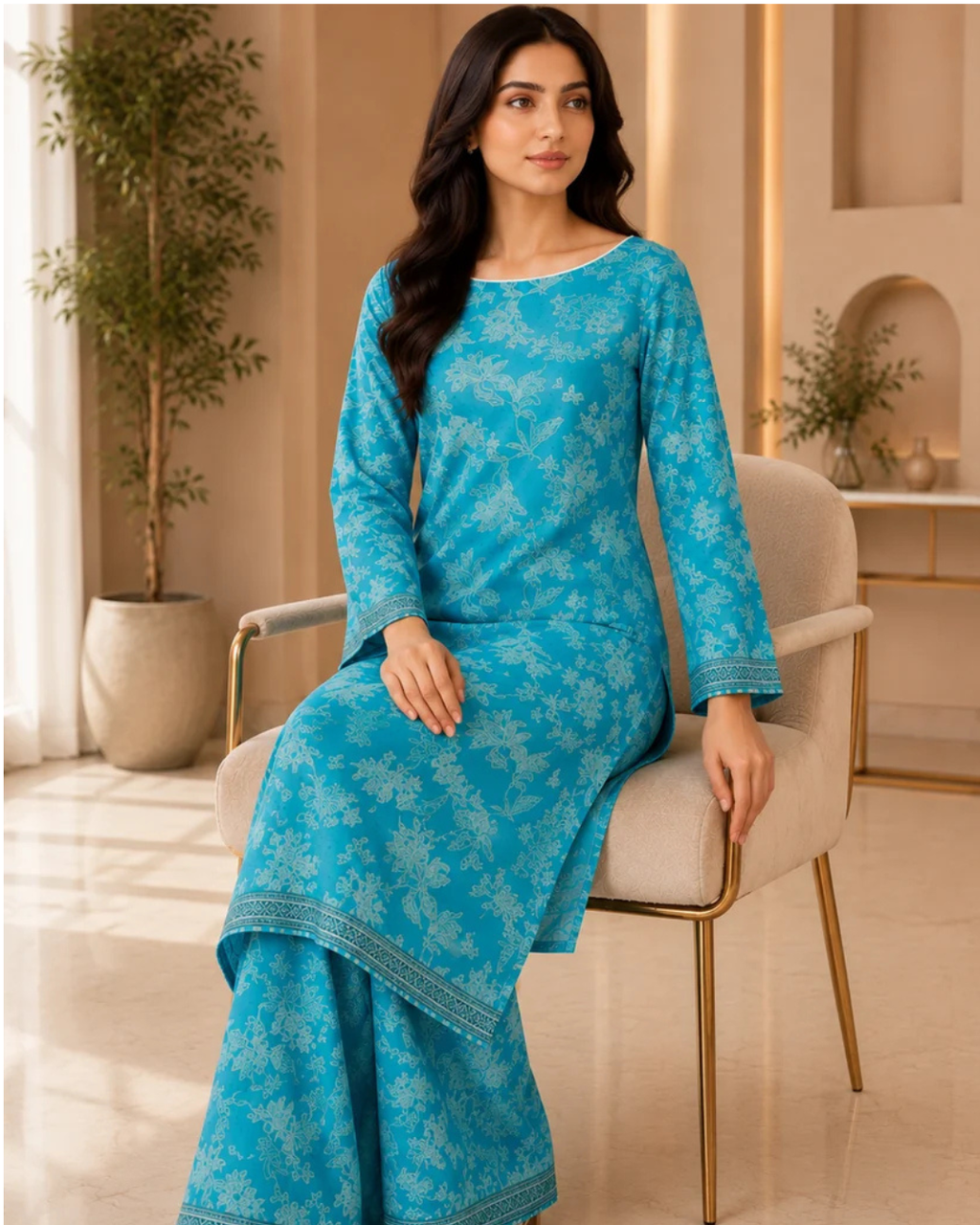 2 Piece suit Printed Border