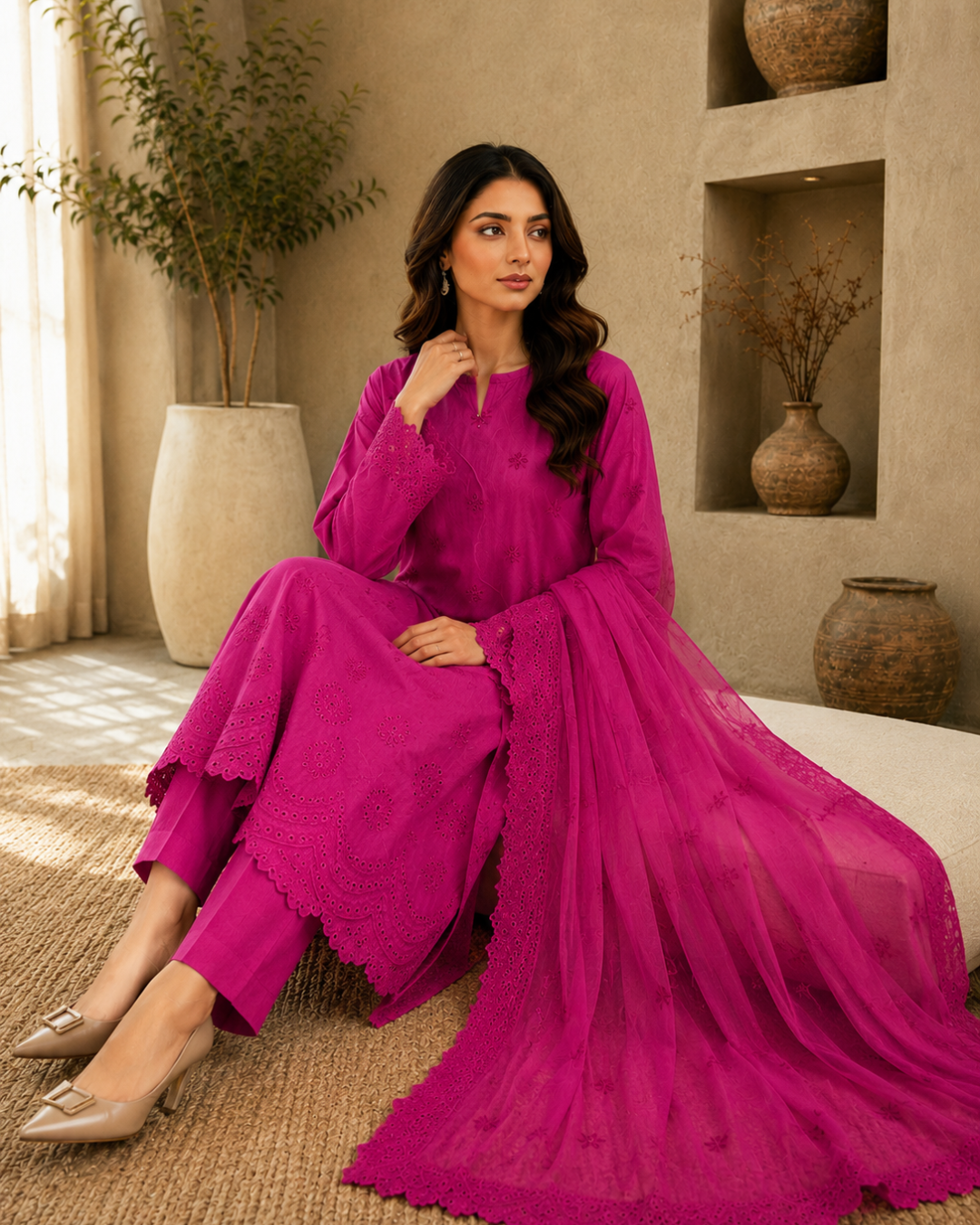 3-Piece Embroidered Lawn Suit