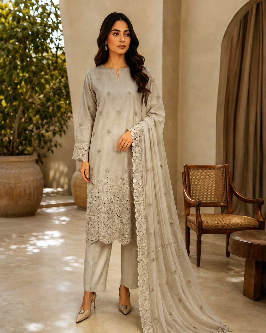 3-Piece Embroidered Lawn Suit
