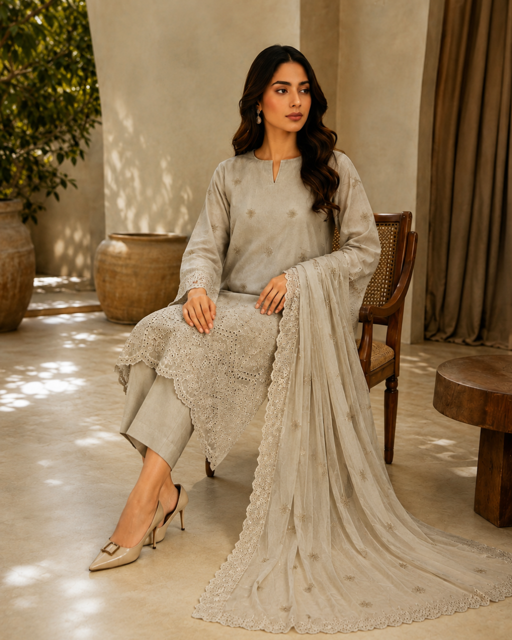 3-Piece Embroidered Lawn Suit