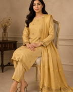 Imported Glossy 3 Piece Unstitched Women's Suit