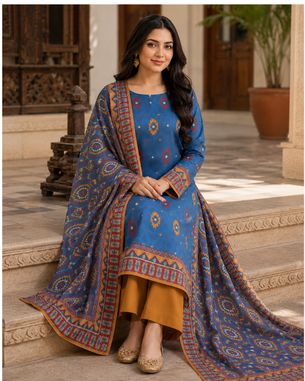 Printed Lawn Unstitched 3 Piece Suit