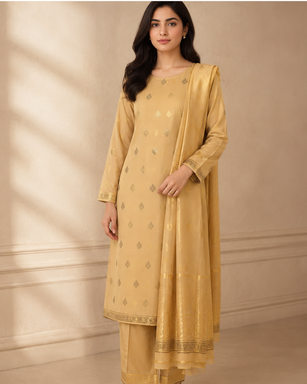 Imported Glossy 3 Piece Unstitched Women's Suit