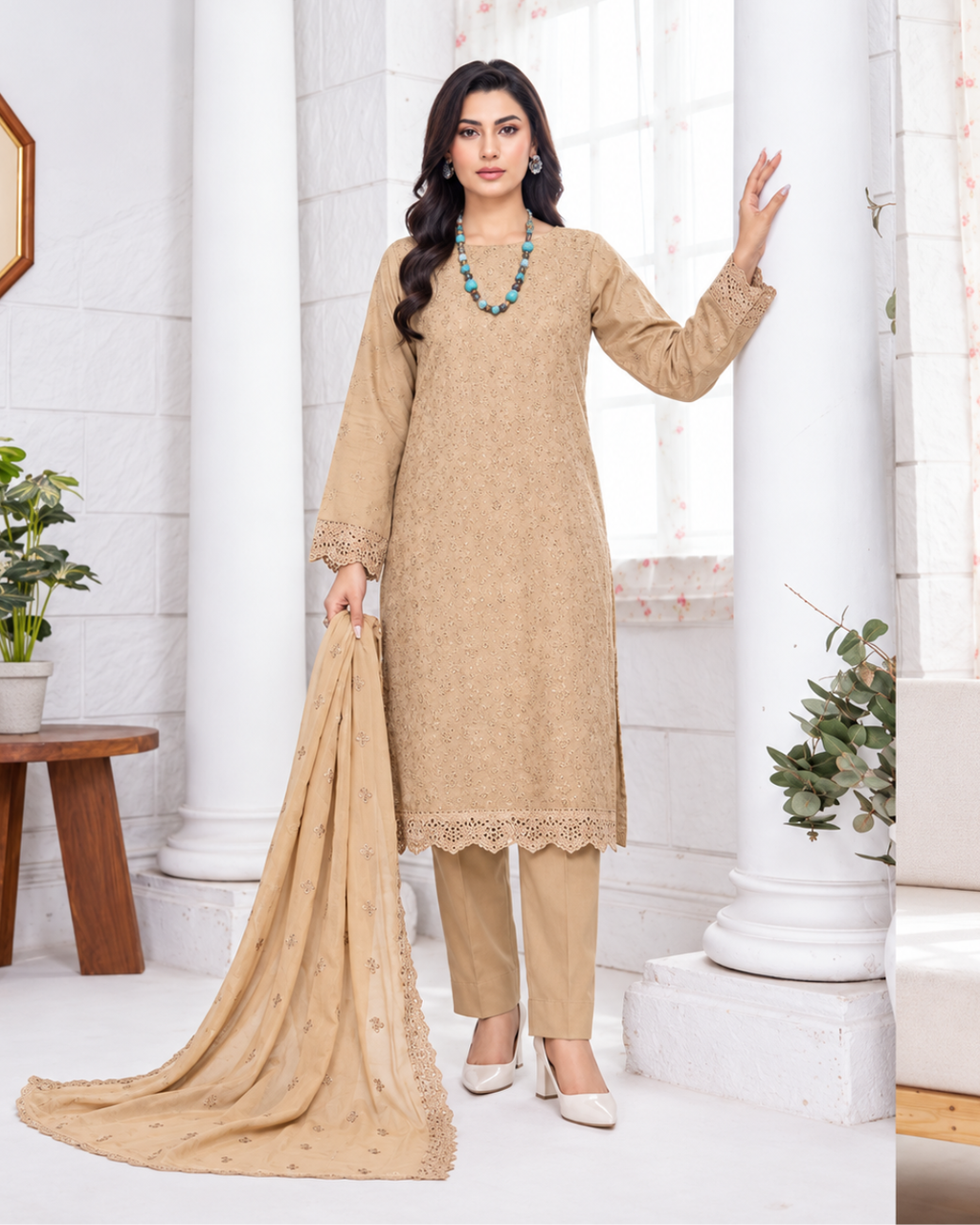 Embroidered 3- piece suit