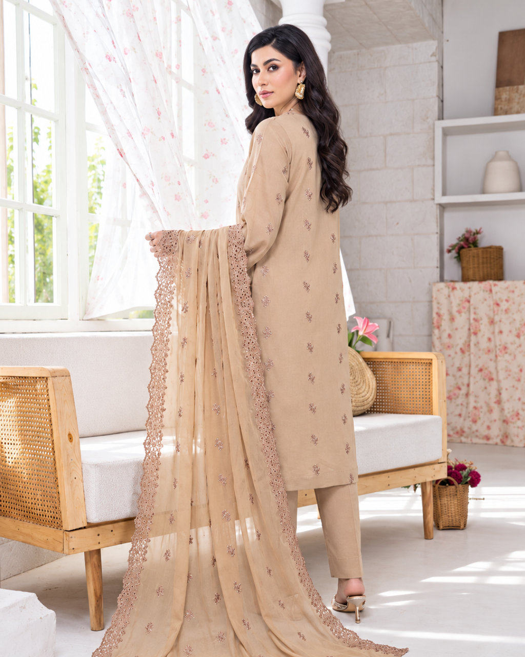 Embroidered 3- piece suit