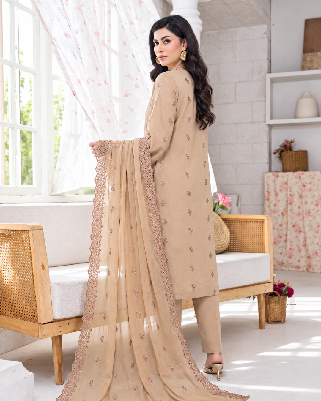 Embroidered 3- piece suit
