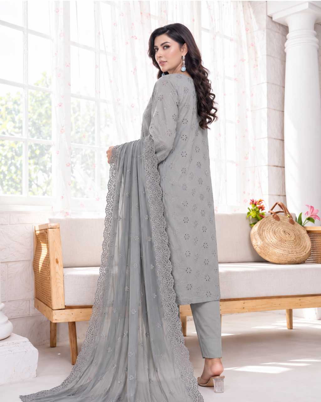 Embroidered 3- piece suit
