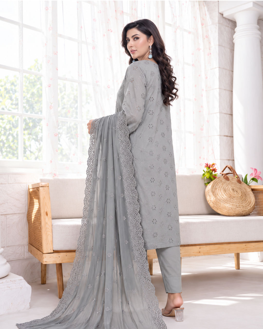 Embroidered 3- piece suit