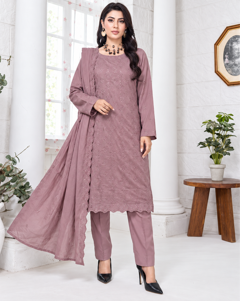 Embroidered 3- piece suit
