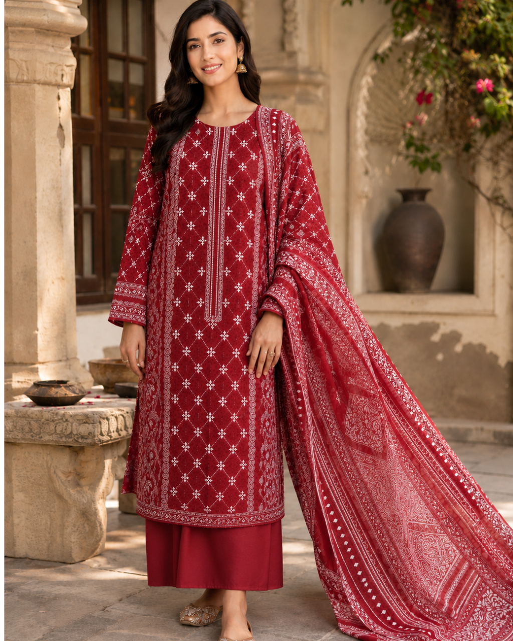 Printed Lawn Unstitched 3 Piece Suit