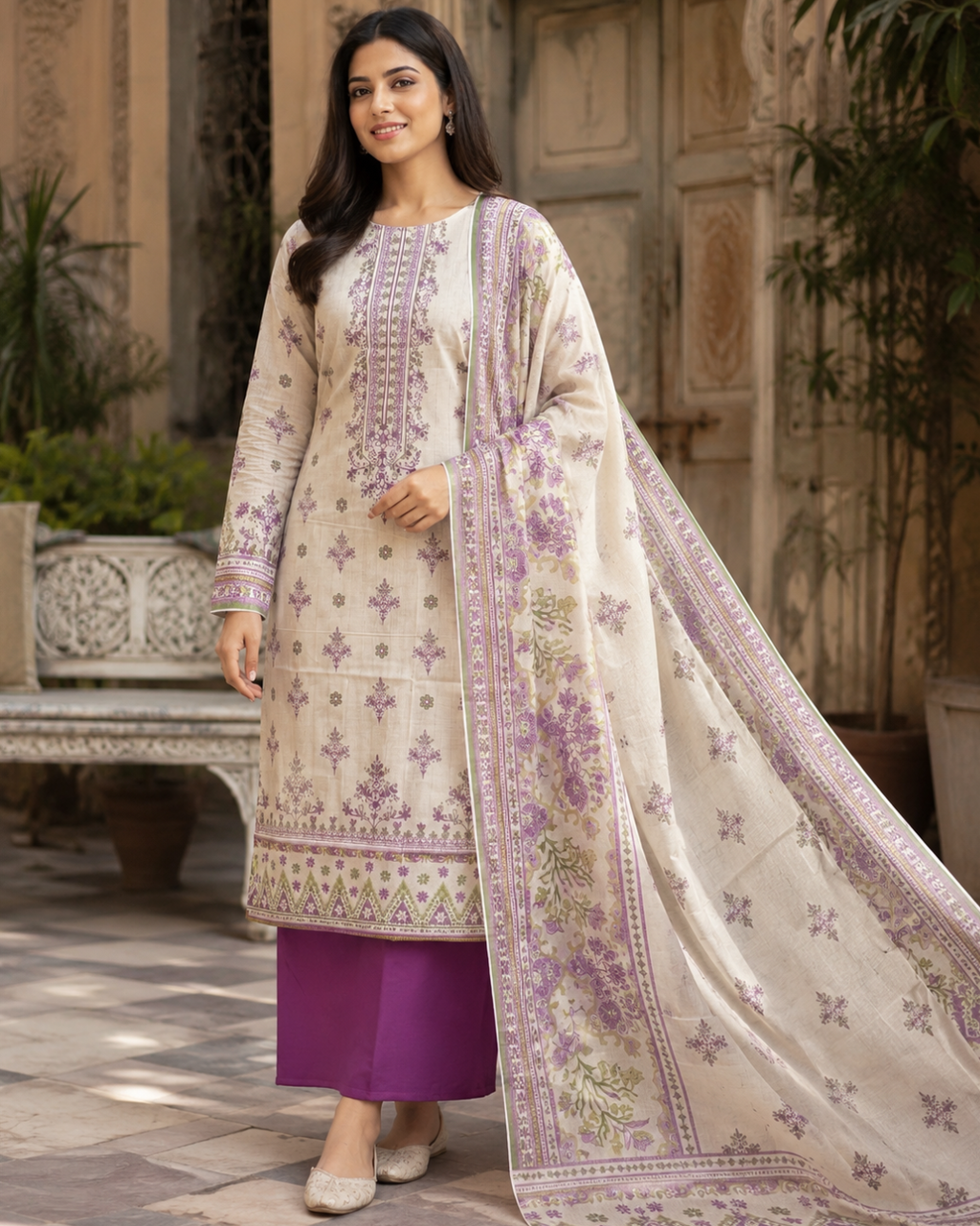 Printed Lawn Unstitched 3 Piece Suit