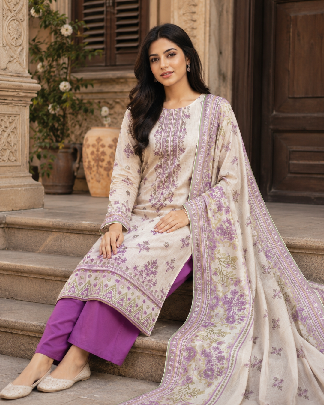 Printed Lawn Unstitched 3 Piece Suit