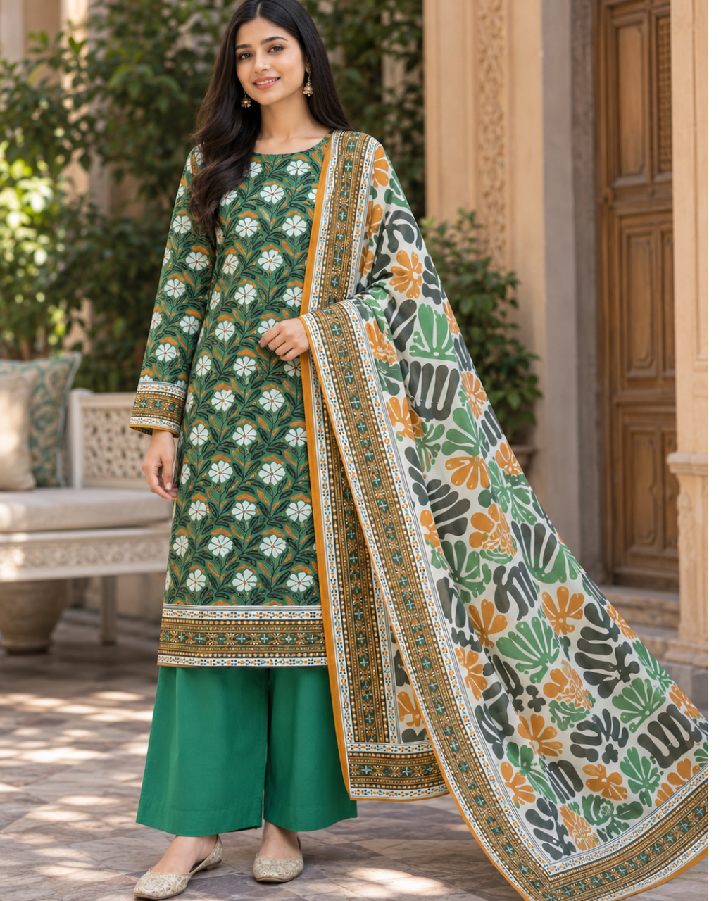 Printed Lawn Unstitched 3 Piece Suit