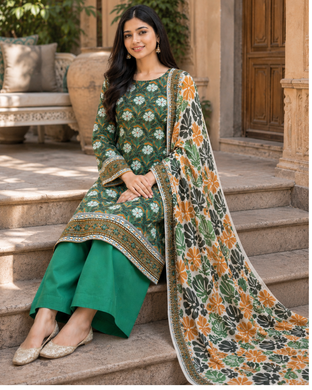 Printed Lawn Unstitched 3 Piece Suit