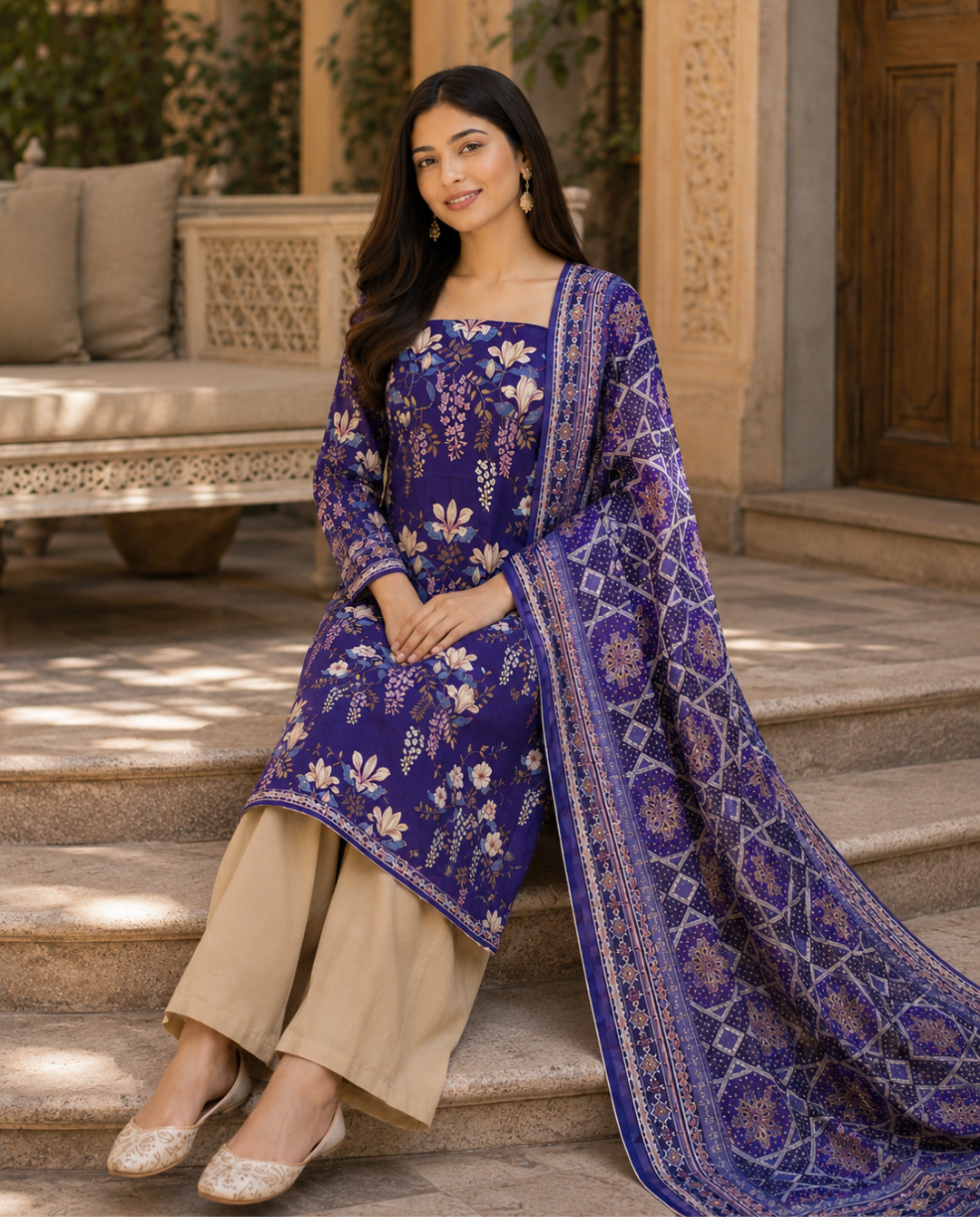Printed Lawn Unstitched 3 Piece Suit