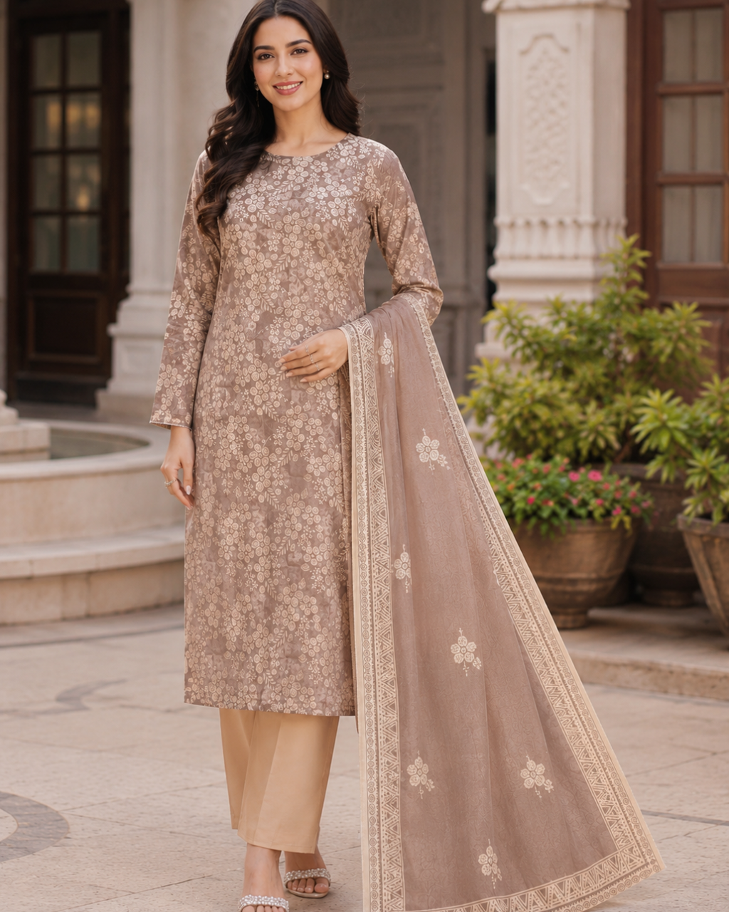 Printed Lawn Unstitched 3 Piece Suit