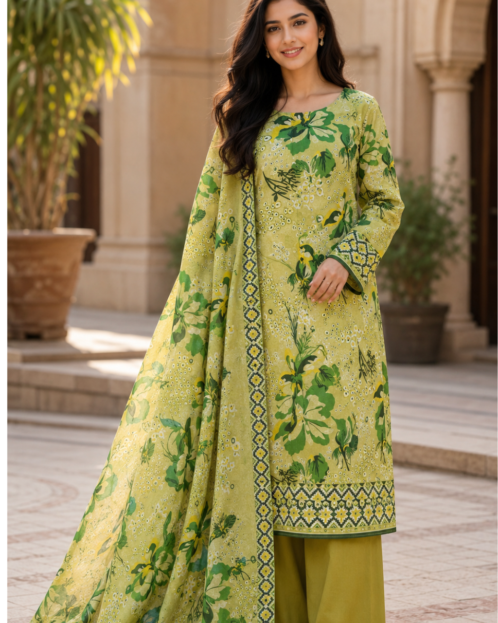 Printed Lawn Unstitched 3 Piece Suit