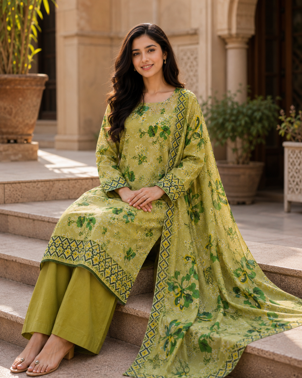 Printed Lawn Unstitched 3 Piece Suit