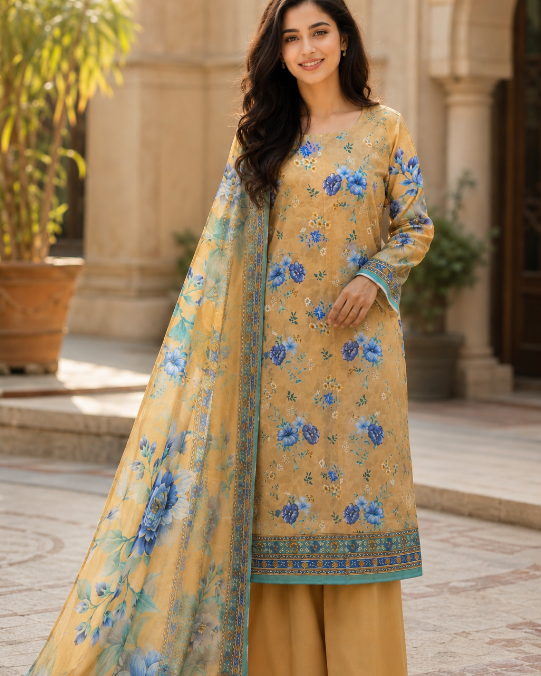 Printed Lawn Unstitched 3 Piece Suit
